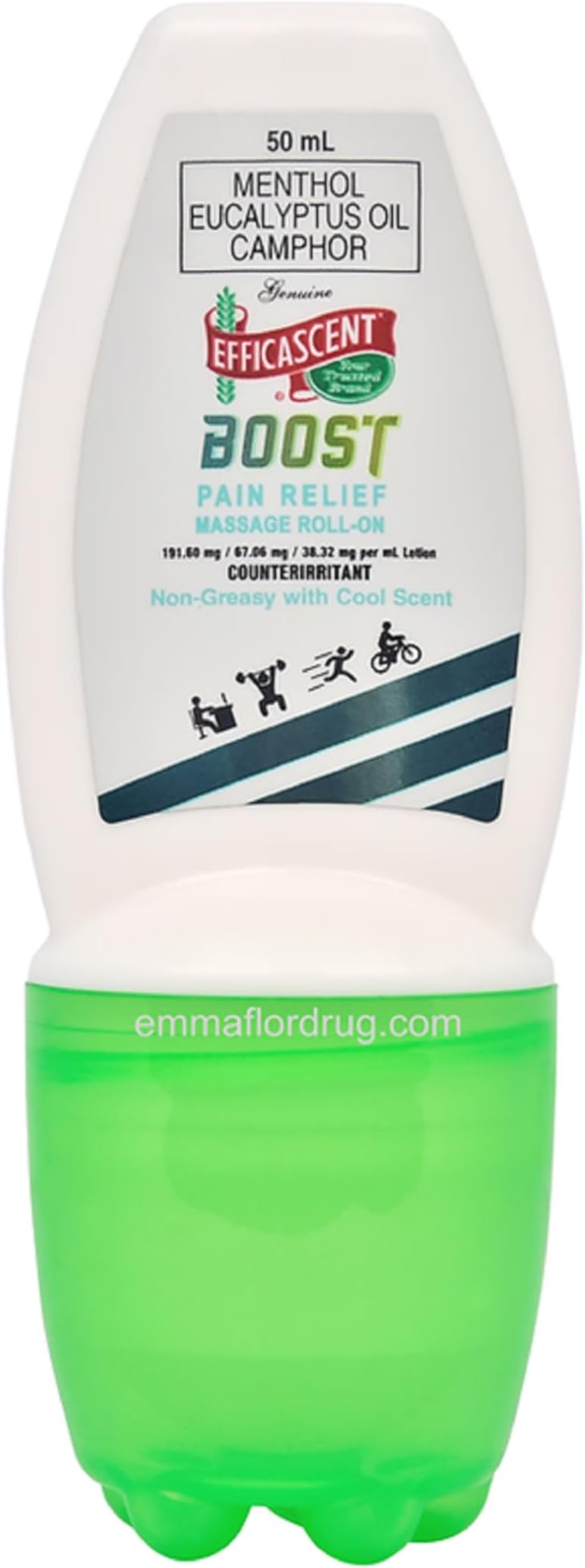 Efficascent - 50ml Roll on, METHYL SALICYLATE CAMPHOR + MENTHOL - Philippines Product - Pack of 1Pain relief balm | Oil for elder women | Men Pain relief balm for adult | Pain relief oil for women | Mens | Pain relief balm for girls | boys - Imported Products