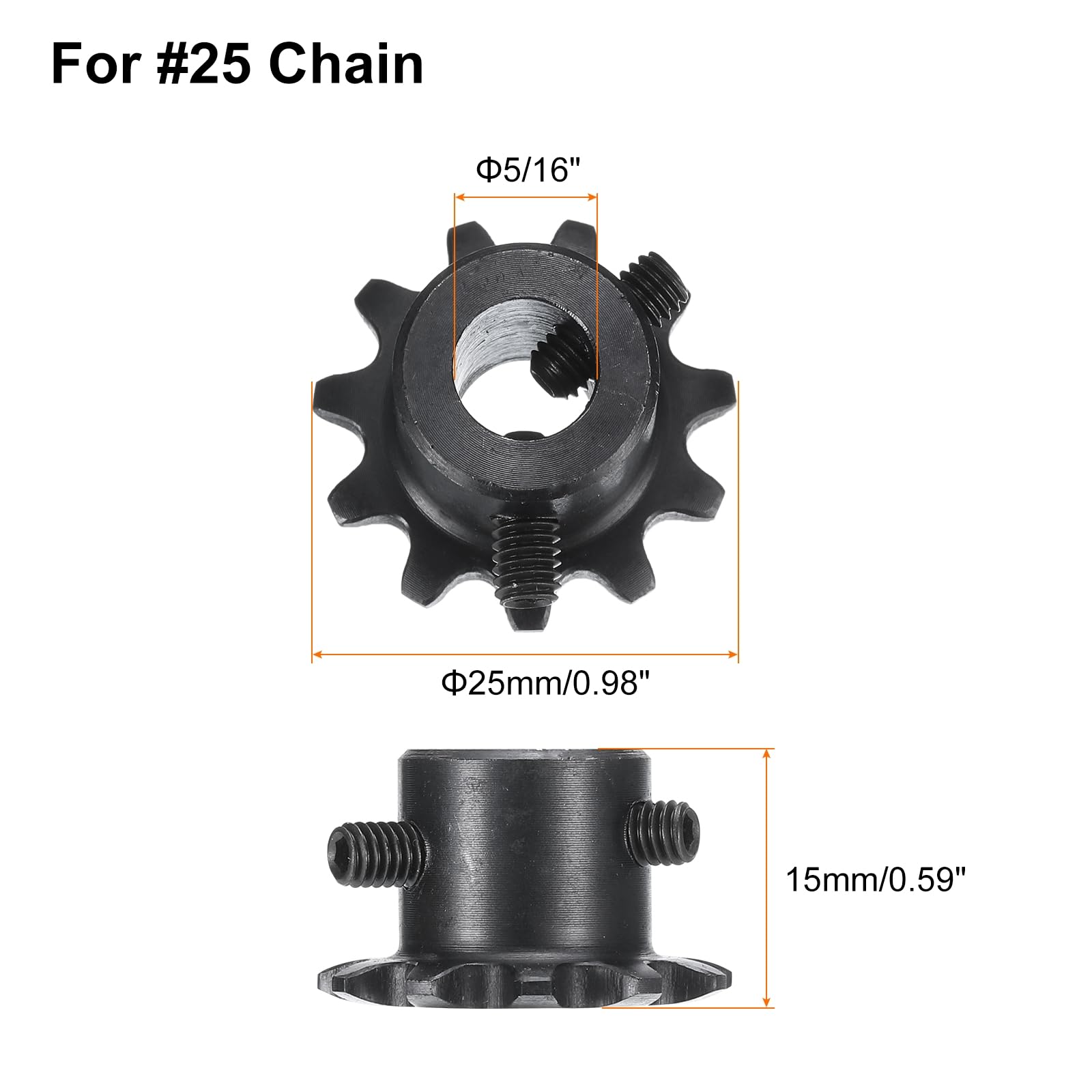 uxcell #25 Chain Roller Sprocket B Type, 5/16