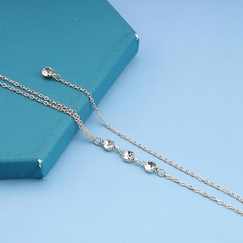 Miniatura 5 de Collar vintage con forma de gota de cristal en Y, collar de telón de fondo de circonita cúbica, cadena de diamantes de imitación, collar de oro para