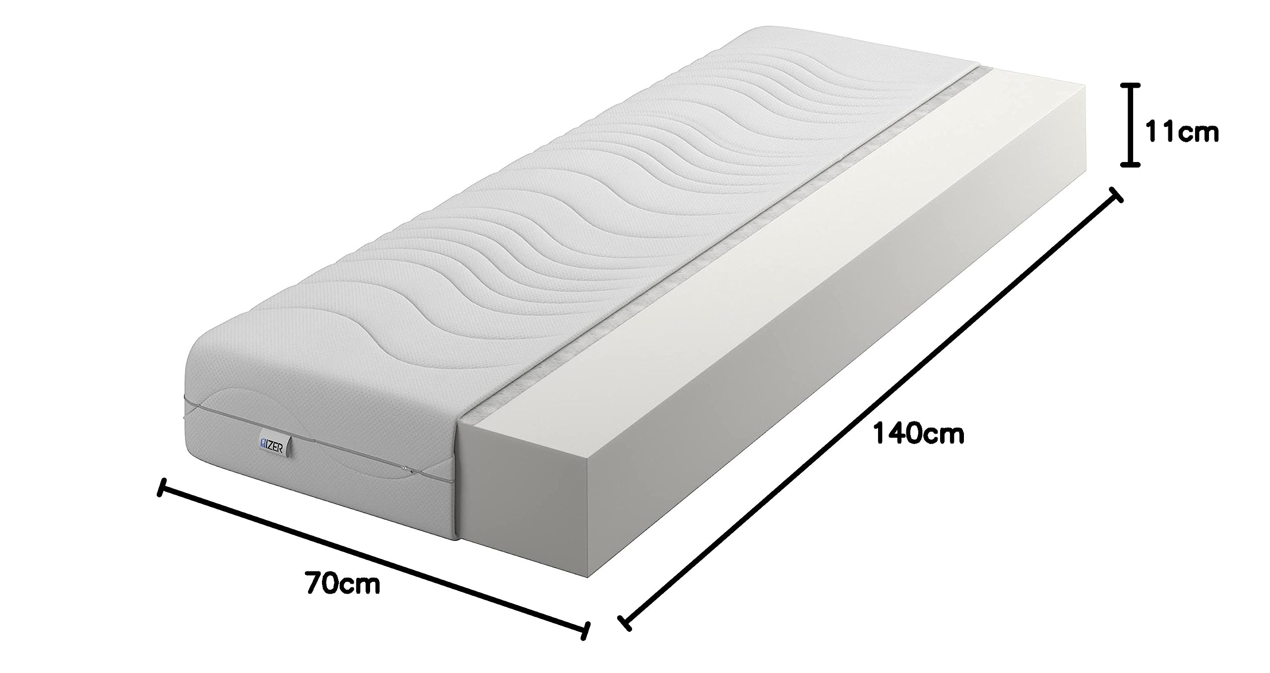 IZER Materac dziecięcy 70 x 160 cm, komfortowa pianka H3, materac piankowy