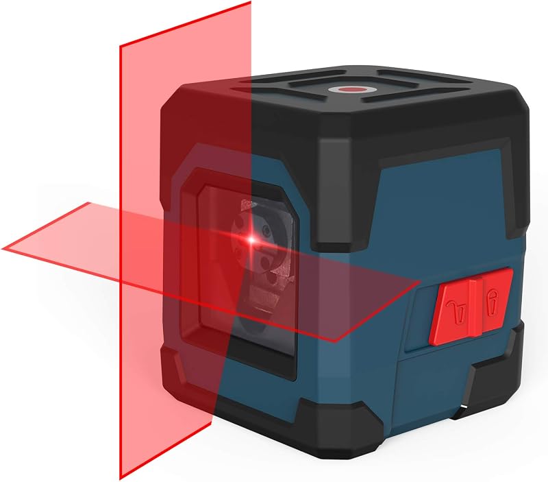 Laser Level, RockSeed Cross Line Laser with Self-Leveling, Vertical and Horizontal Line, Rotatable 360 Degree, Carrying Pouch, Battery Included (LV1)