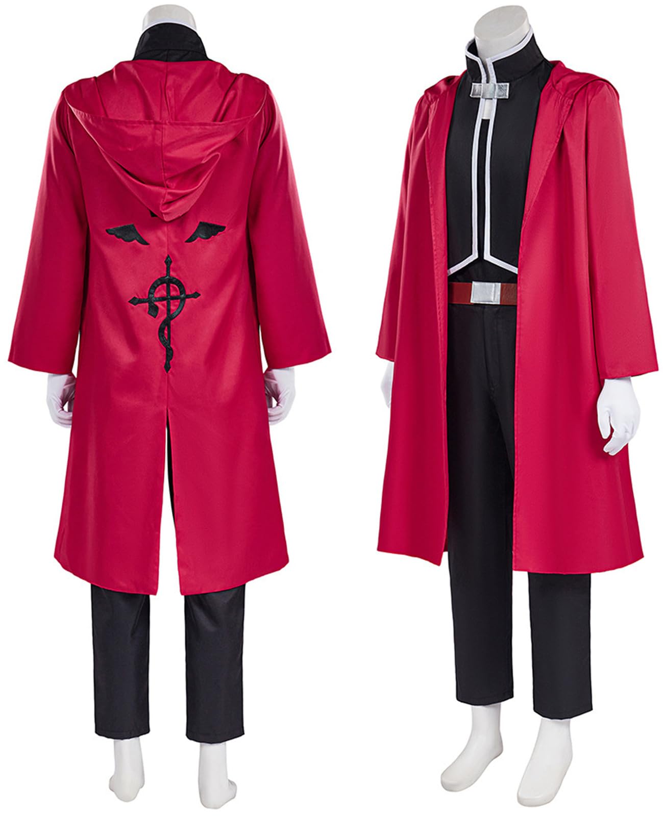Edward Elric Costume Uomo Cosplay Anime Alchemist Edward Completo Uniforme Set per Carnevale Halloween Festa Mascherata Costumi