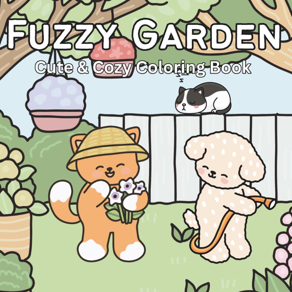 Fuzzy Garden: Cute & Cozy Coloring Book