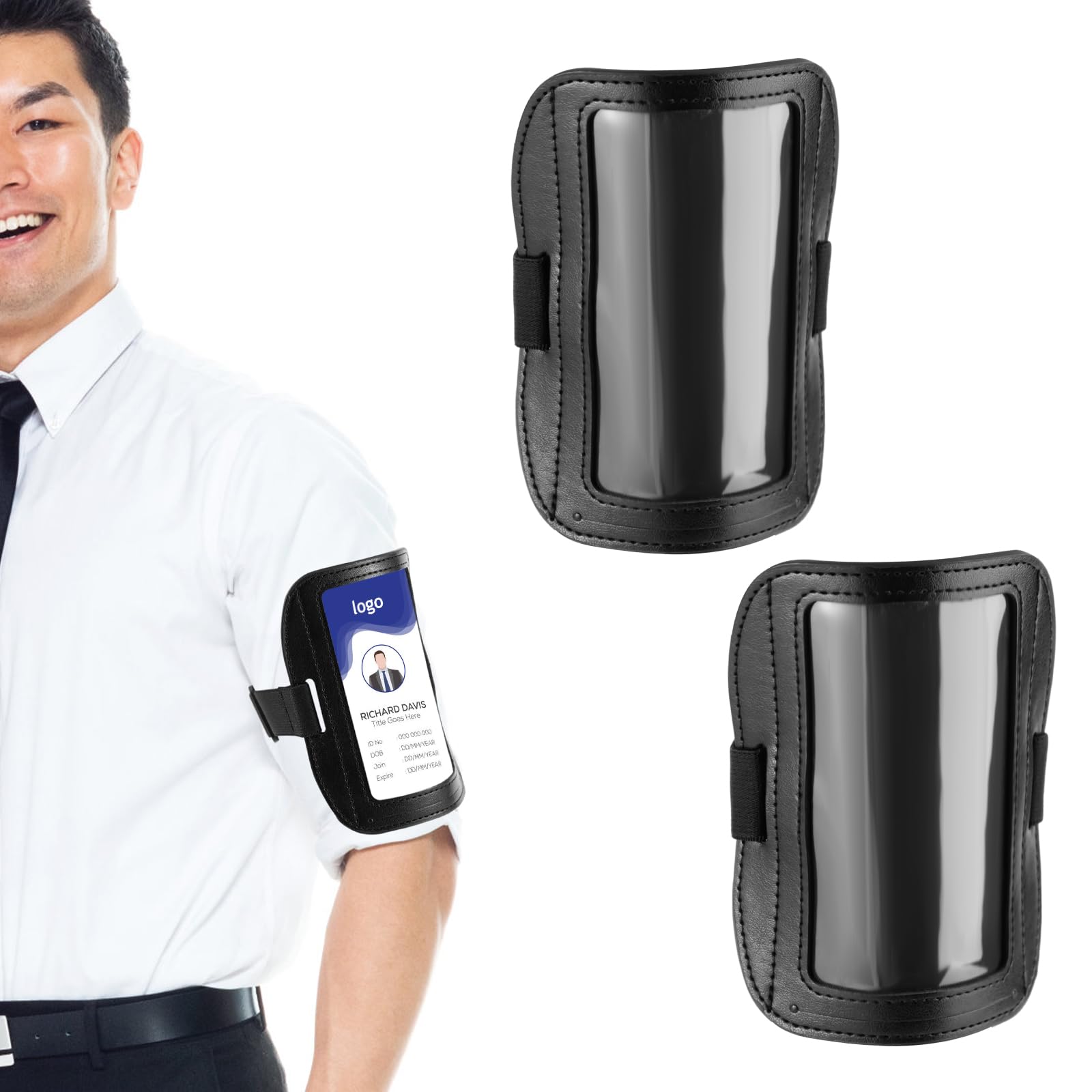 Lyreh 2pcs Adjustable Arm Badge Holder