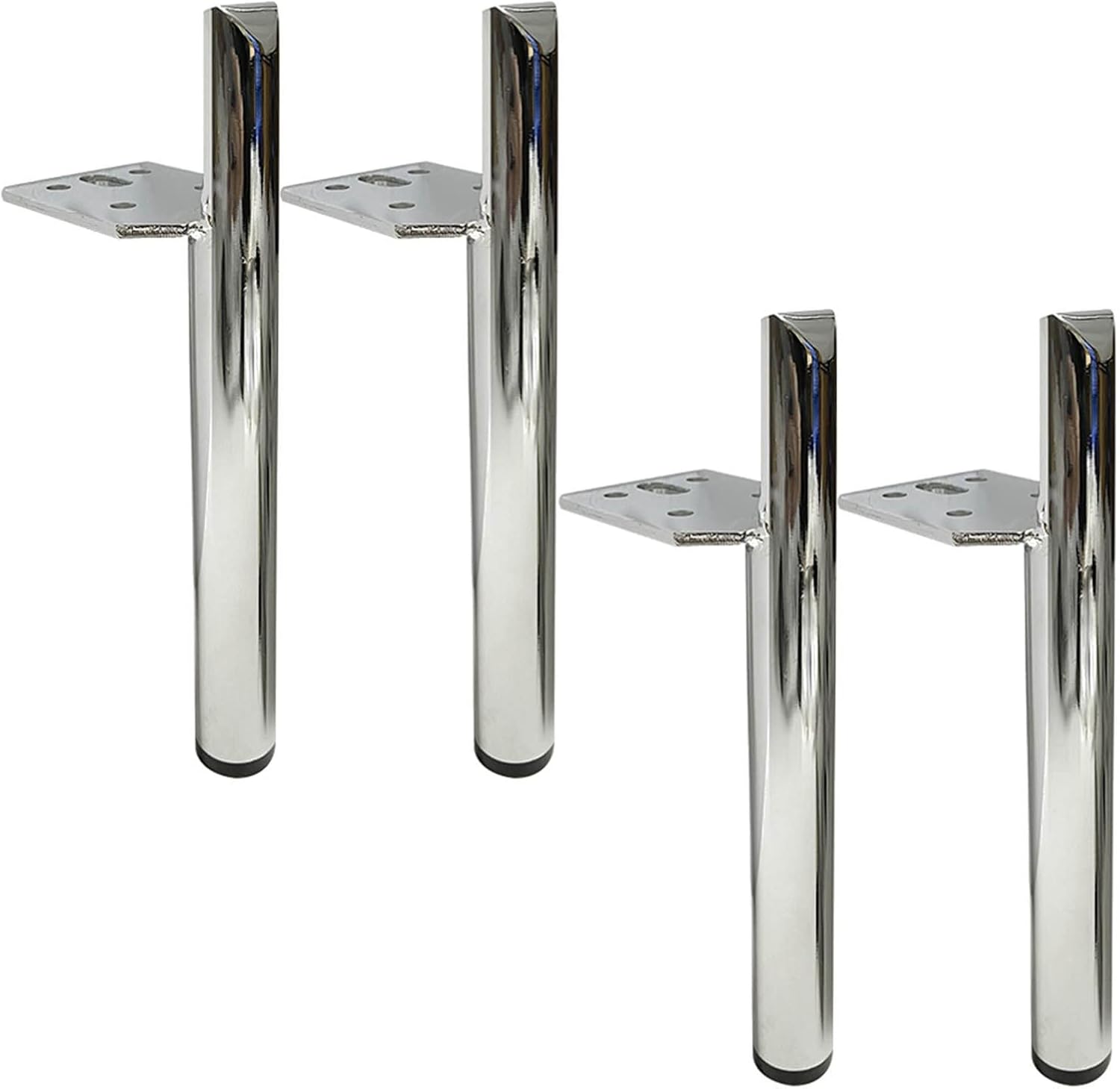 4 Piedini Per Mobili In Metallo Gambe Angolari 60 Mm Alte Divani Sedie Sgabelli Letti Armadietti Autofissanti Preforati Argento E Ottone Anticato 2,5 Pollici - Italia - Foto 2