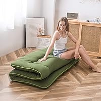 Vista 115 de Colchón futón japonés de piso gris constelación, de piso tatami, portátil, para acampar, para niños, sofá cama plegable enrollable con protector