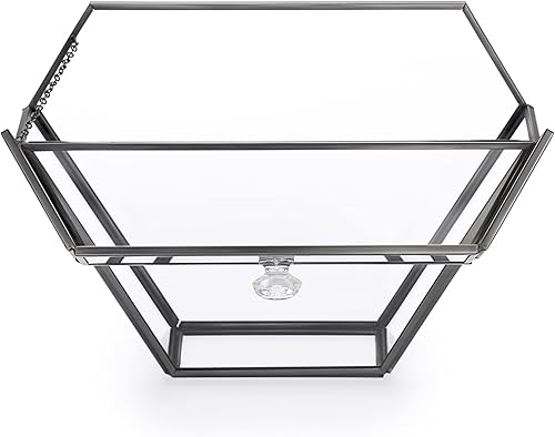 Miniatura 9 de ELLDOO Soporte de filtro de café de vidrio negro Contenedor de almacenamiento de papel de café Dispensador de papel de filtro Estante con cubierta a