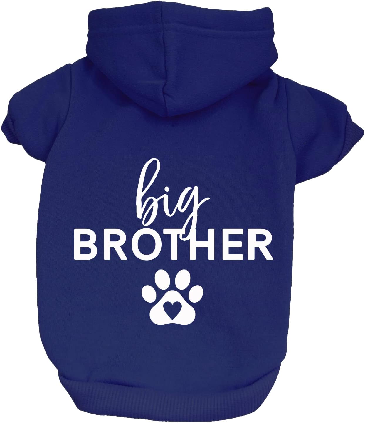 Big Brother Heart Paw Dog Hoodie | Fleece Lined |Leash Hole| Pregnancy Announcement| Royal, 87