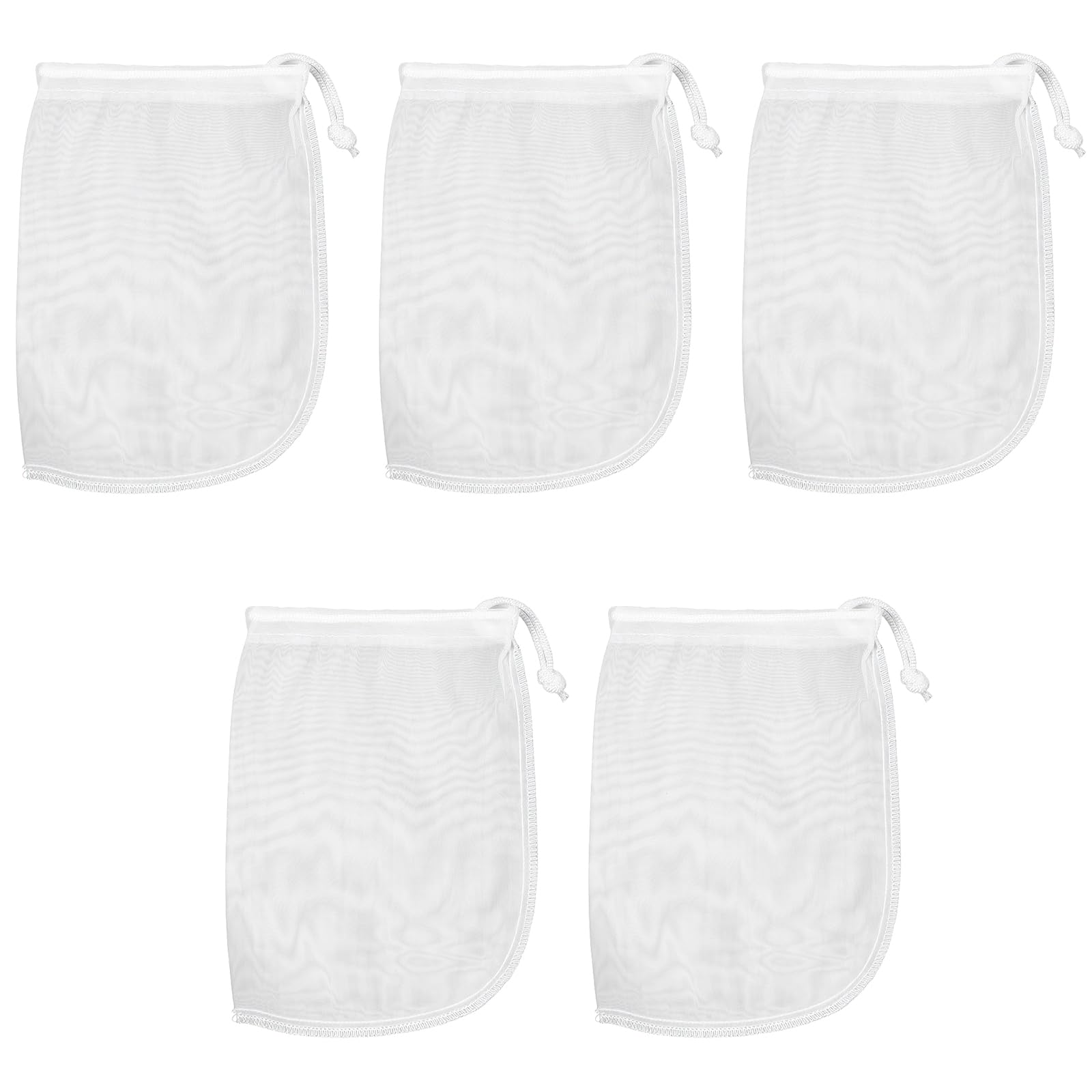 XLIUAX 5 Pcs Fine Media Filter Bag, 180 μm 7.5 x 3.6in Aquarium Filter Bags Reusable Drawstring Mesh Media Bags for Very Fine Resins Filters Fish Tank
