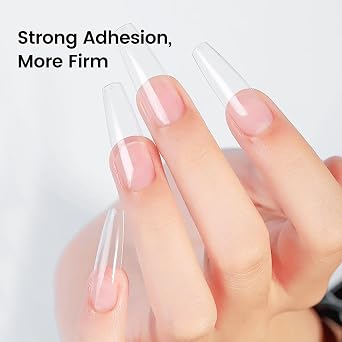 JODSONE 10ml Gel Nail Glue Strong for Nail Tips Long Lasting Extension for Clear Tips and Clear Press On Nail Glue,Salon Art DIY at Home Need U V Light Cured