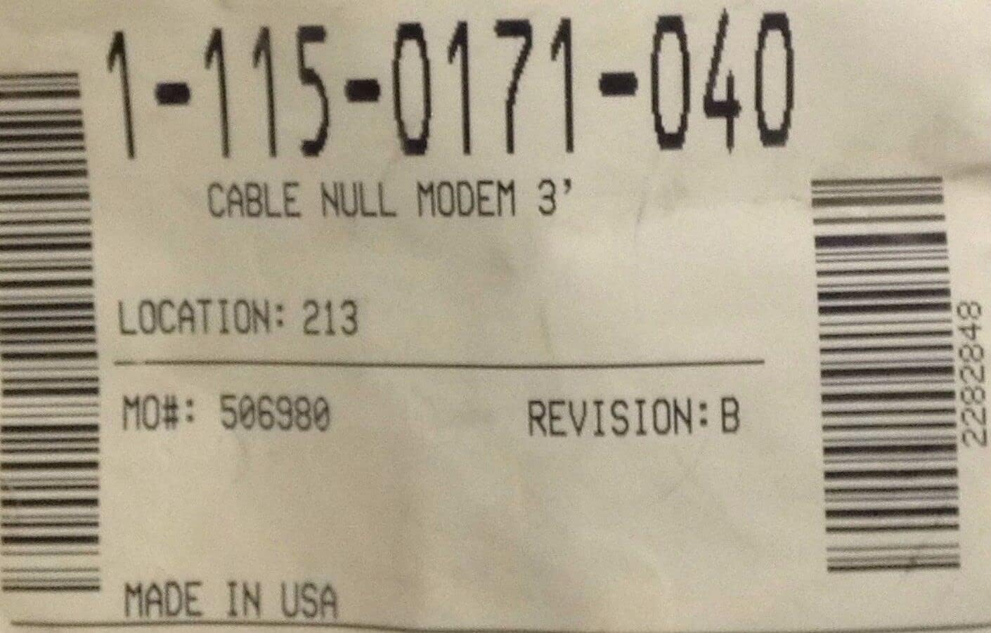 Raven 115-0171-040, Cable, 3' Null Modem.