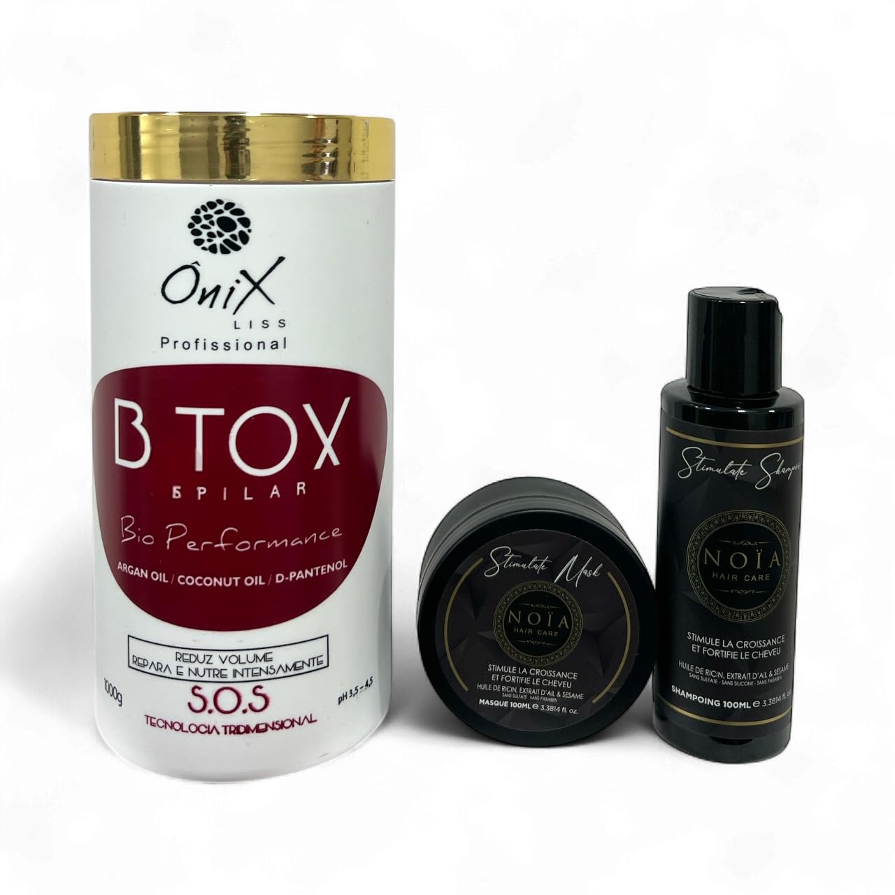 Onix B.tox Matizador, trattamento sbiancante viola, olio di Argan e cocco, 1000 g + shampoo chiarificante in omaggio
