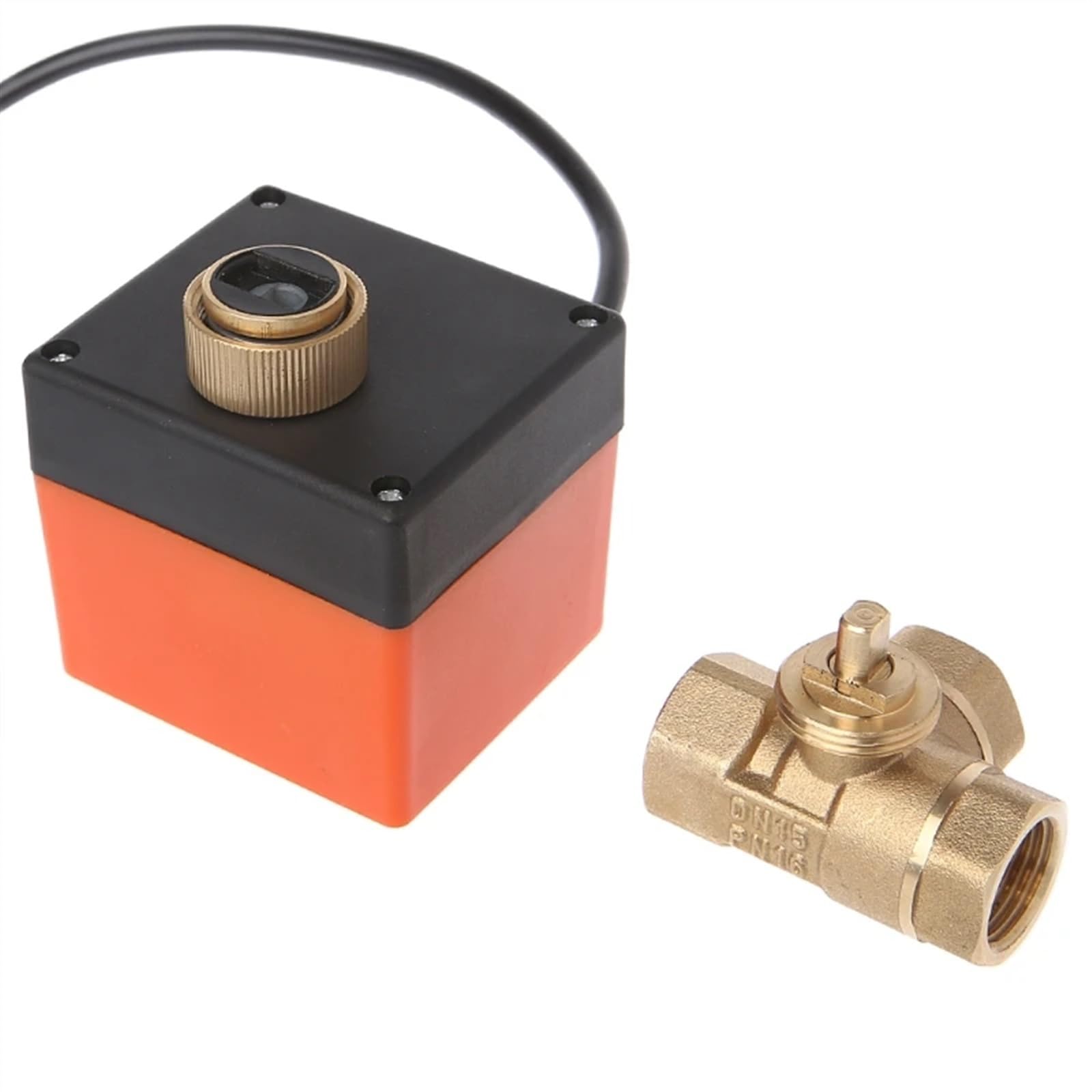 Valvola a sfera a tre vie a tre vie, 1/2", 3/4", 1", valvola a sfera a 3 vie, valvola a sfera elettrica in ottone (1", 24 VAC)