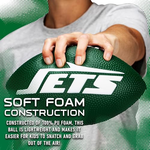 Image of Franklin Sports NFL Football - Kids Foam Football - Soft Junior Size 8.5 inch Ball with 3D Logos - Perfect for Gameday + Tailgates