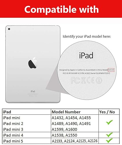 Miniatura 2 de TBXOSTN Funda para iPad Mini 5Mini 4, iPad Mini 123, Funda de piel sintética premium con Smart Auto Wake Sleep para iPad Mini 54 generación 7.9