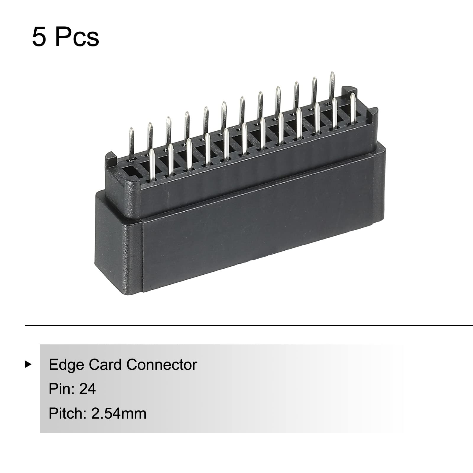 Scheda Bordo Connettore Nero Presa Destra Angolo 24 Pin 2.54mm Passo 2pz