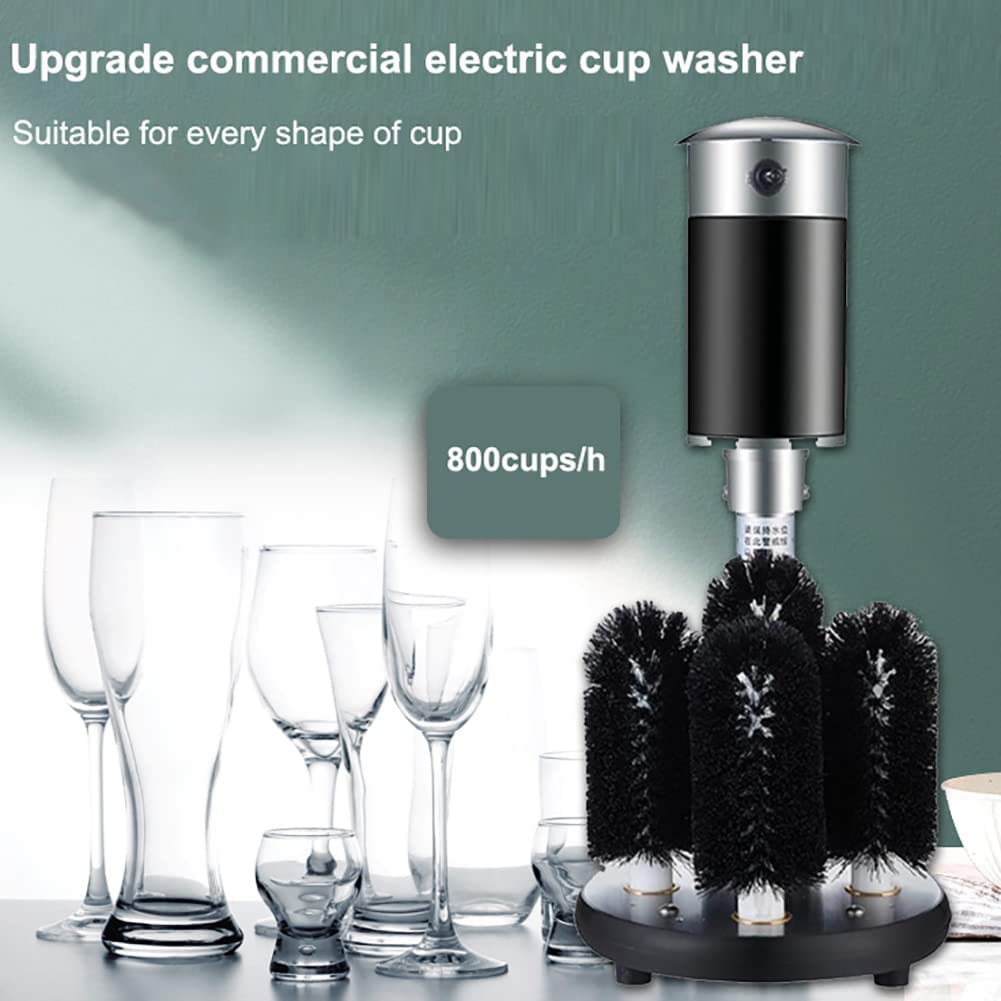 Lavadora De Vidrio Automática De 5 Cepillos Lavadora Eléctrica De Vidrio para Hoteles, Empresas De Catering, Bares, Restaurantes, Lugares para Eventos Y Empresas De Alquiler De Cristalería