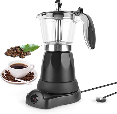 Miniatura 1 de SHANGSKY Cafetera eléctrica para 6 tazas, cafetera de café expreso, cafeteras eléctricas, cafetera italiana, cafetera, cafetera, portátil, de