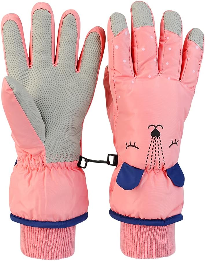 AMAKUZ Kids Snow Gloves Winter Waterproof Insulated Windproof Ski Mittens Cold Weather for 5-8 Boys Girls 8-12children Thicken Warm Ski Gloves Outdoor Sport Skiing : Clothing, Shoes & Jewelry