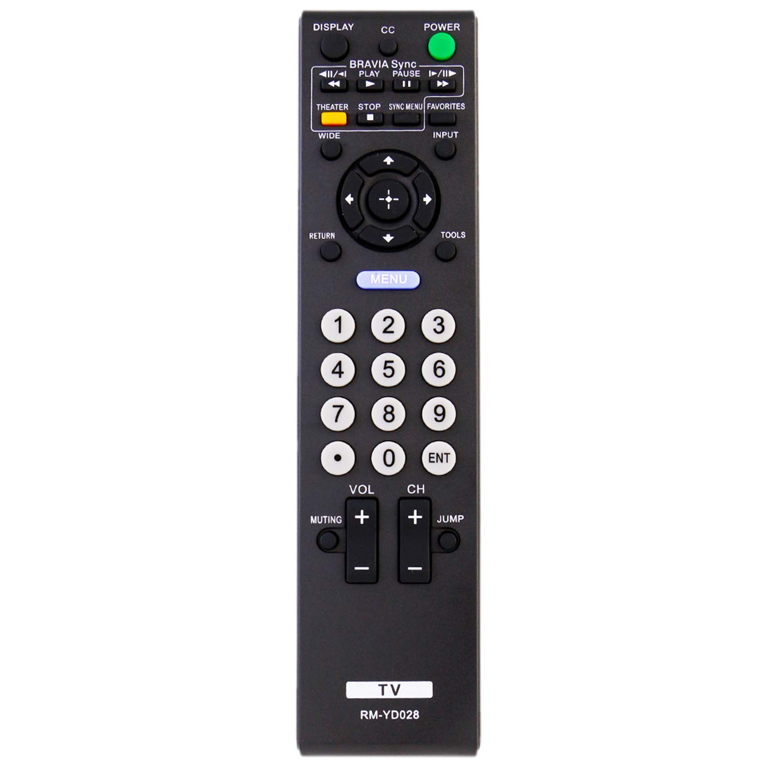 RM-YD028 Remote Replacement for Sony TV KDL-19L5000 KDL-22L5000 KDL-26L5000 KDL-32L5000 KDL-32L504 KDL-32LL150 KDL-32S5100 KDL-32S51009 KDL-32XBR9 KDL-37L5000 KDL-40S504 KDL-40S5100 KDL-40S51009
