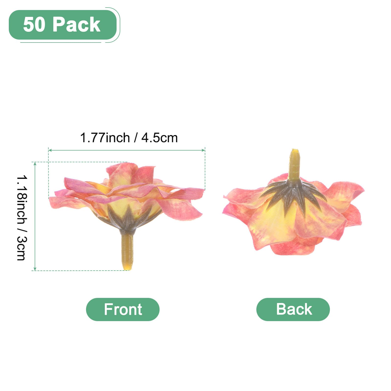M METERXITY 50-Pack Artificial Roses Heads, Silk Faux Rose Head for Wedding/Bouquet/DIY Crafts/Party Decoration - Image 3
