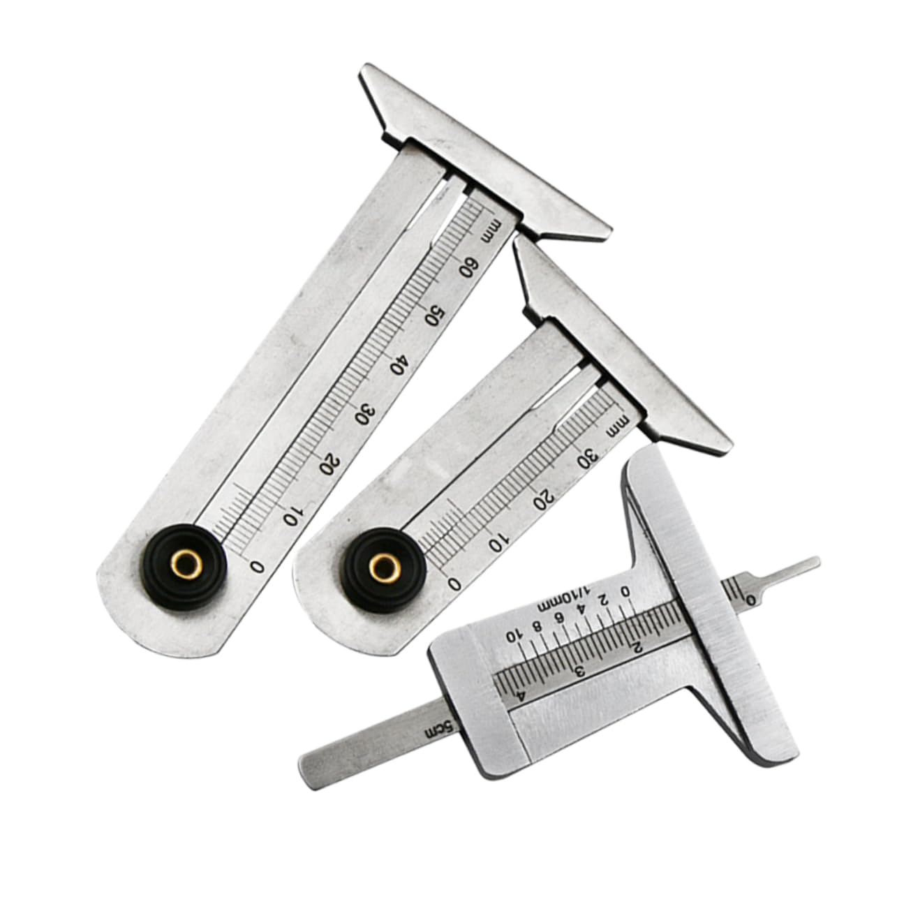 HEMOTON 6pezzi Ruler Inossidabile Per Misurazione Profondità Tread Tyre Strumento Per Pneumatici Facile e Utilizzare Resistente e Portatile