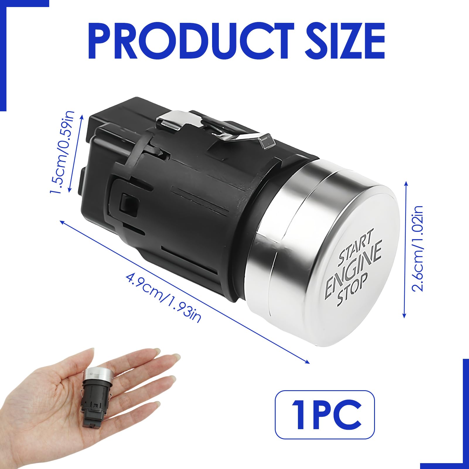 LEIBOCHAO Pulsante Interruttore Accensione Motore, Per Golf 7 Per Golf 7.5 Per E-Golf Per T-Roc, Engine Start Stop Switch, 5G1959839 5Q1959839 5GG959839 - Foto 6