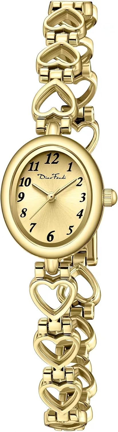 Diaofendi Petite Gold Watches for Women Vintage Bracelet Wrist Watch Luxury Ladies Oval,Fashion Dress Quartz Watch with Tools Include,Waterproof Diaofendi Petite Gold Watches for Women Vintage Bracelet Wrist Watch Luxury Ladies Oval,Fashion Dress Quartz Watch with Tools Include,Waterproof