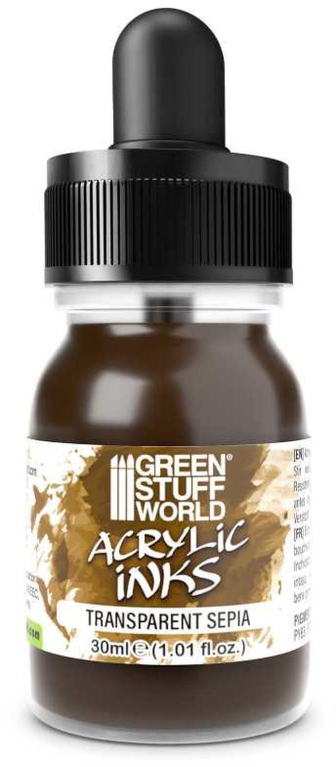 Green Stuff World Sepia Transparent Acrylic Inks 30Ml