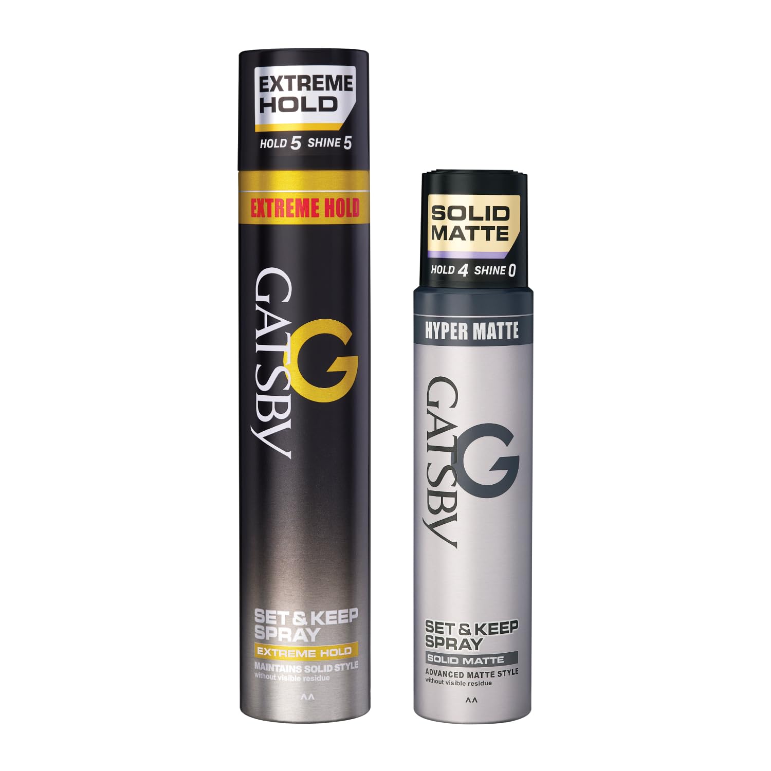 GATSBY Set & Keep Hair Spray Extreme Hold 400ml + Solid Matte 250ml | Quick Drying, Long Lasting, Non-Sticky | Natural Shine and Matte Finish | UV Protection | Easy Wash Off, No Flakes-image-22