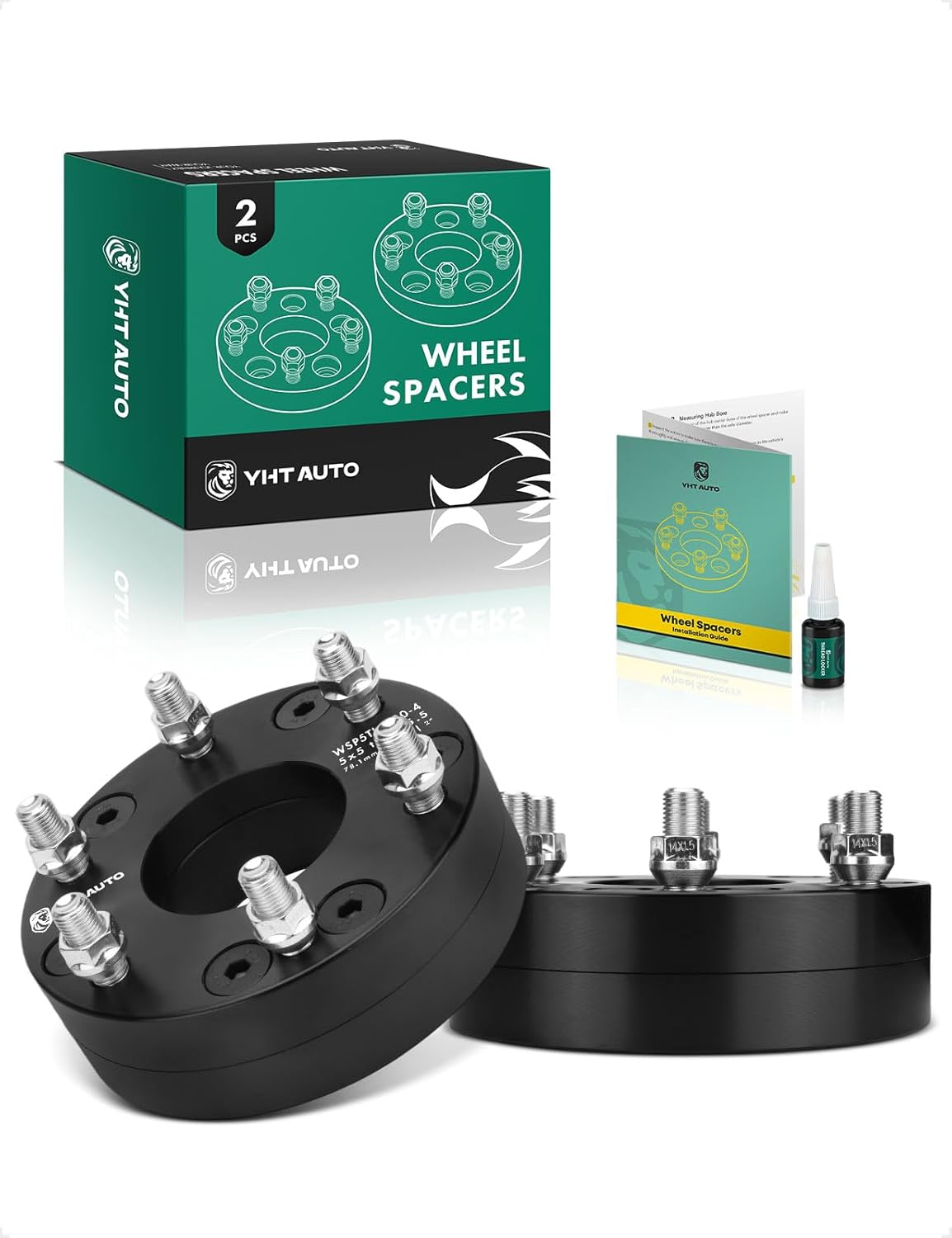 YHTAUTO 5x5 to 6x5.5 Wheel Adapters 2 inch Fits Jeep 1999-2024 Grand Cherokee, XK WJ WK WK2 JK JL JT WL, Chevy C10 Impala, C/K 1500, Tahoe, Yukon, Durango, w/ M14x1.5 & 12.9 Studs, 78.1mm Bore, 2PCS