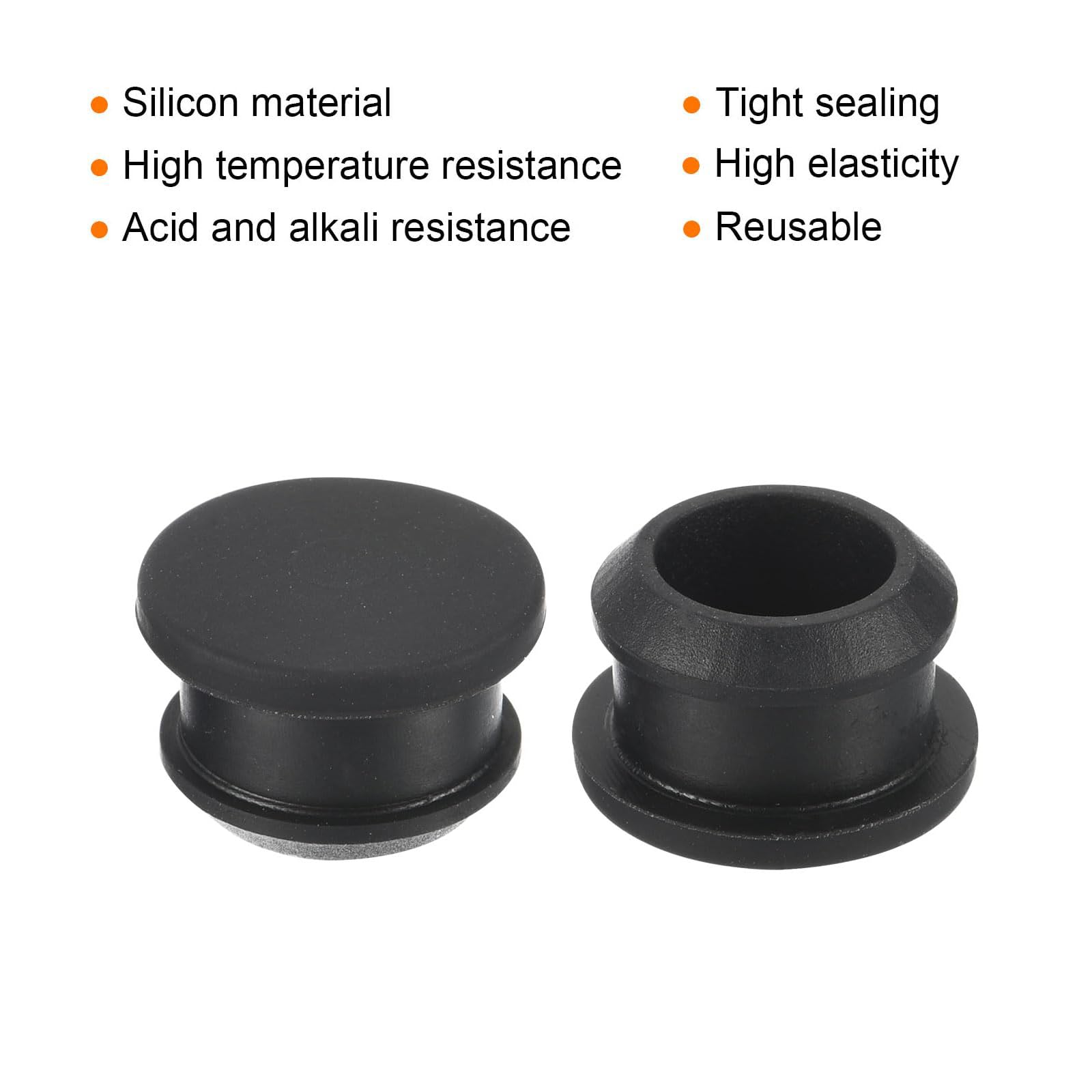 TA-VIGOR 6Pcs Silicone Snap in Locking Hole Plugs, 14mm Diameter Hole Stoppers - Image 2
