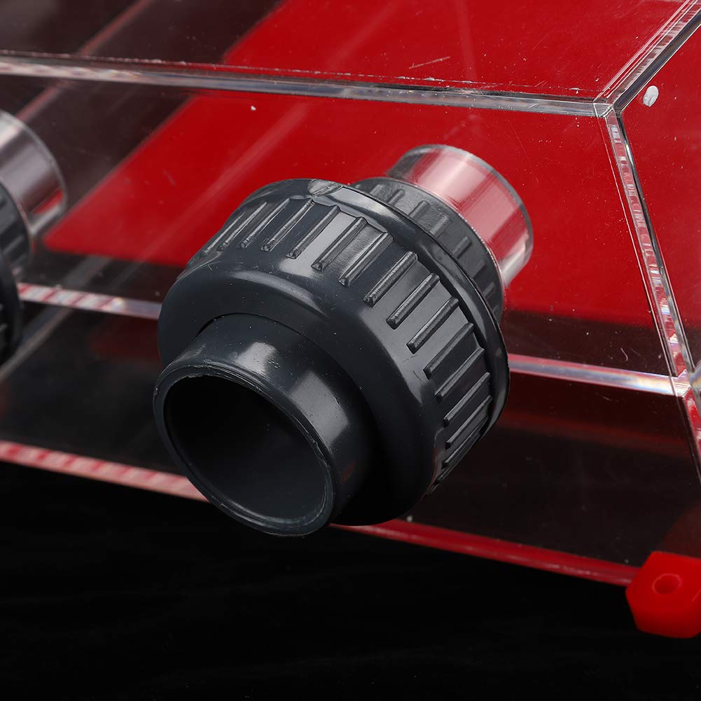 Boîte de débordement Moyen, Trous sans Siphon d'aquarium Rouge Acrylique sans Accessoire de réservoir de Poissons de boîte de débordement Automatique à démarrage Automatique