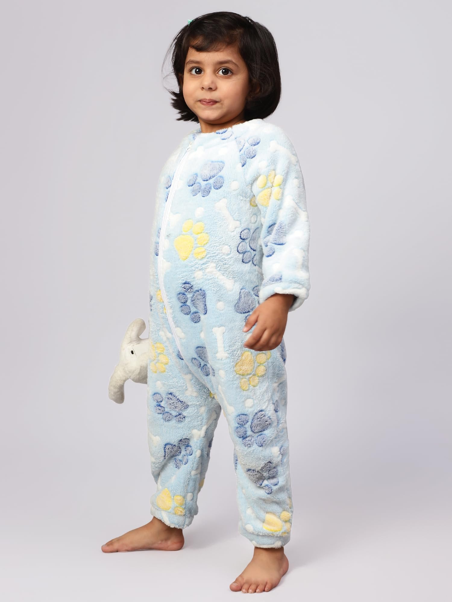 Bubble Berry Romper Night Suit Kids and Babies, 2-3Y, Blue Paws- Winter - Image 3 thumbnail