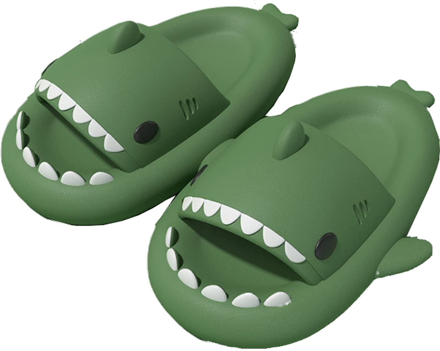 BrzflwUnisex Shark Slides Pillow Thick-Soled Cute Cartoon Open Toe Sandals Lightweight Comfort Non-Slip Fashionable Shower Beach Slippers