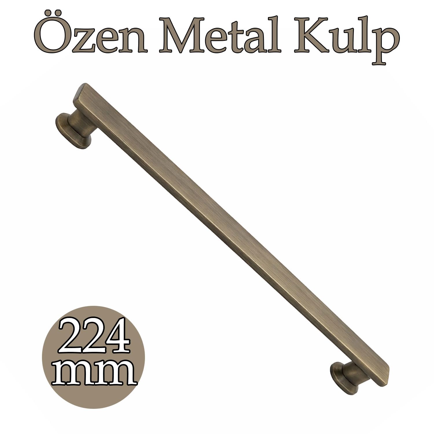 Özen Çizme Antik Sarı Çekmece Kulp 224 mm Estetik Tasarım Dayanıklı Metal Dolap Kolu Modern Kullanım