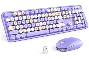 KNOWSQT Purple Wireless Keyboard Mouse Combo
