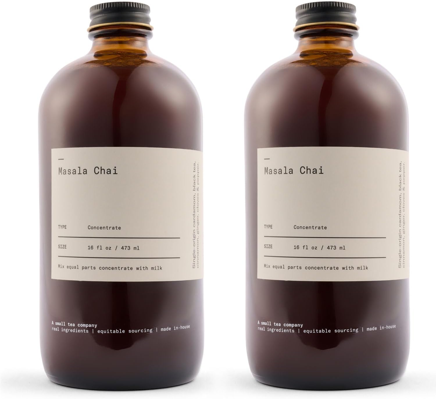 Original Masala Chai Concentrate, Small-Batch, Single-Origin Spices, Hot or Iced Chai, 16 Fl Ounce Bottles (Pack of 2) (Standard, 32, Fl Oz)