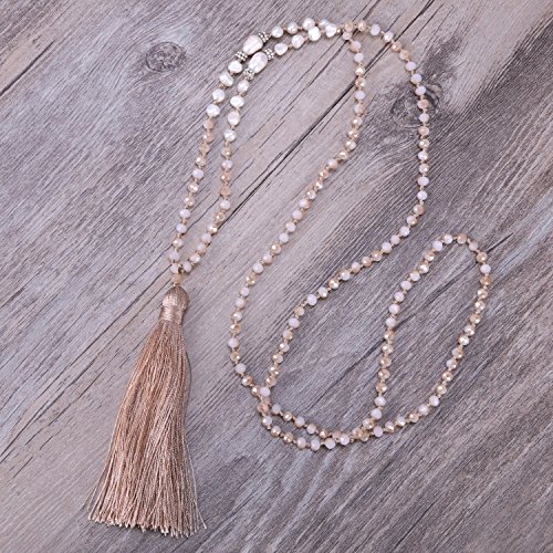 Kelitch Women Necklace Tassel Pearl Necklace Long Tassel Necklace Shining Crystal Necklace New #TOP3