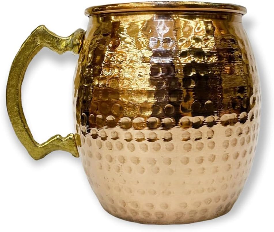 SODEF Copper Moscow Mule Mug Cocktail Glass 16 oz Handmade Copper Cup for Cold Drinks and Cocktails - Image, One Size