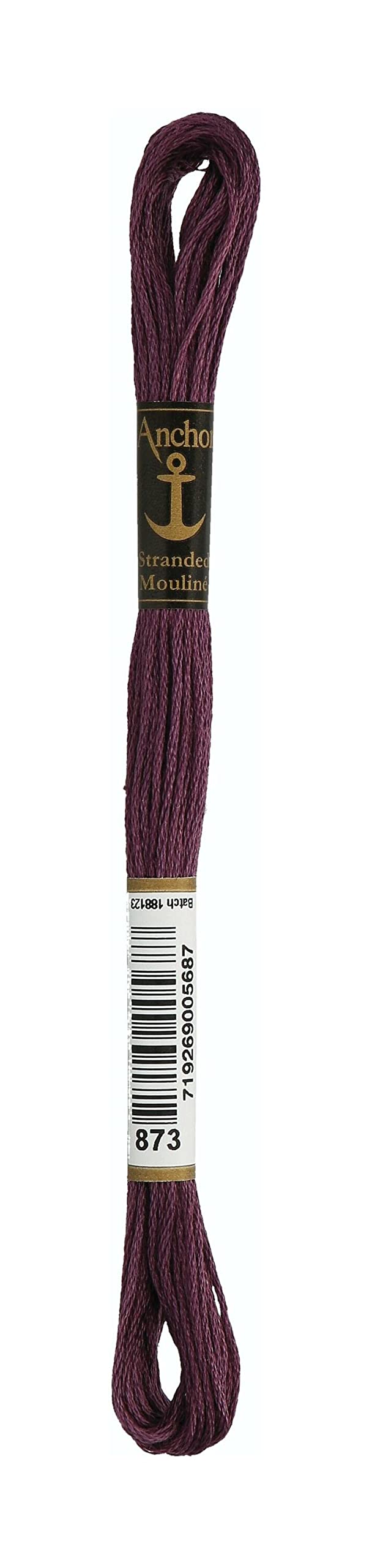 Anchor 4635000 100% Cotton Embroidery Thread, Cotton, 00873 Aubergine, aubergine — image 1