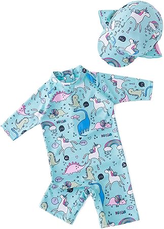 Enfants Maillot De Bain Bebe Filles Garcons Protection Solaire Combinaison De Natation Une Pieces Upf 50 Uv Costume De Plongee Avec Bonnet De Bain Amazon Fr Bebes Puericulture