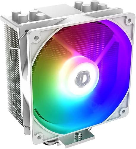 ID-COOLING SE-214-XT ARGB Enfriador de CPU blanco 4 tubos de calor, enfriador de aire de CPU ARGB sincronización de luz con placa base (conector de