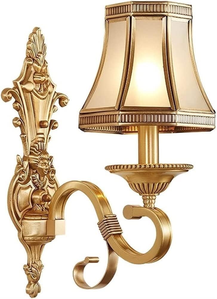 JKJZSALJ European Creativity Wall Light Brass Frame Sucker Wall Lamp White Frosted Glass Lampshade Sconces E14 Base Wall Lantern, Led Light