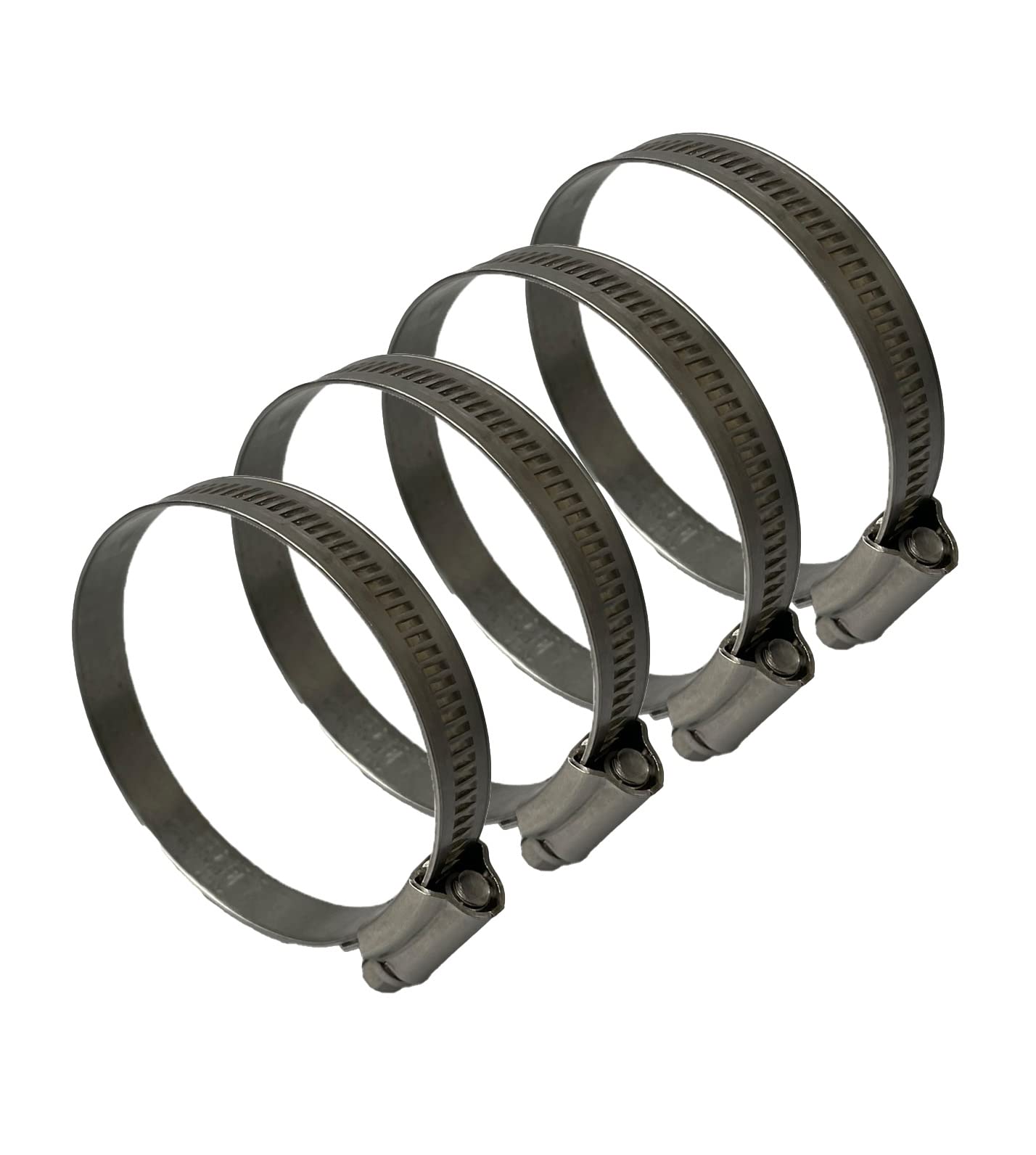 Hi-Grip Hose Clamps Clips Stainless Steel - Jubilee Type - Pipe Clamp 45-60mm, 4PCS, Silver, 45-60 mm