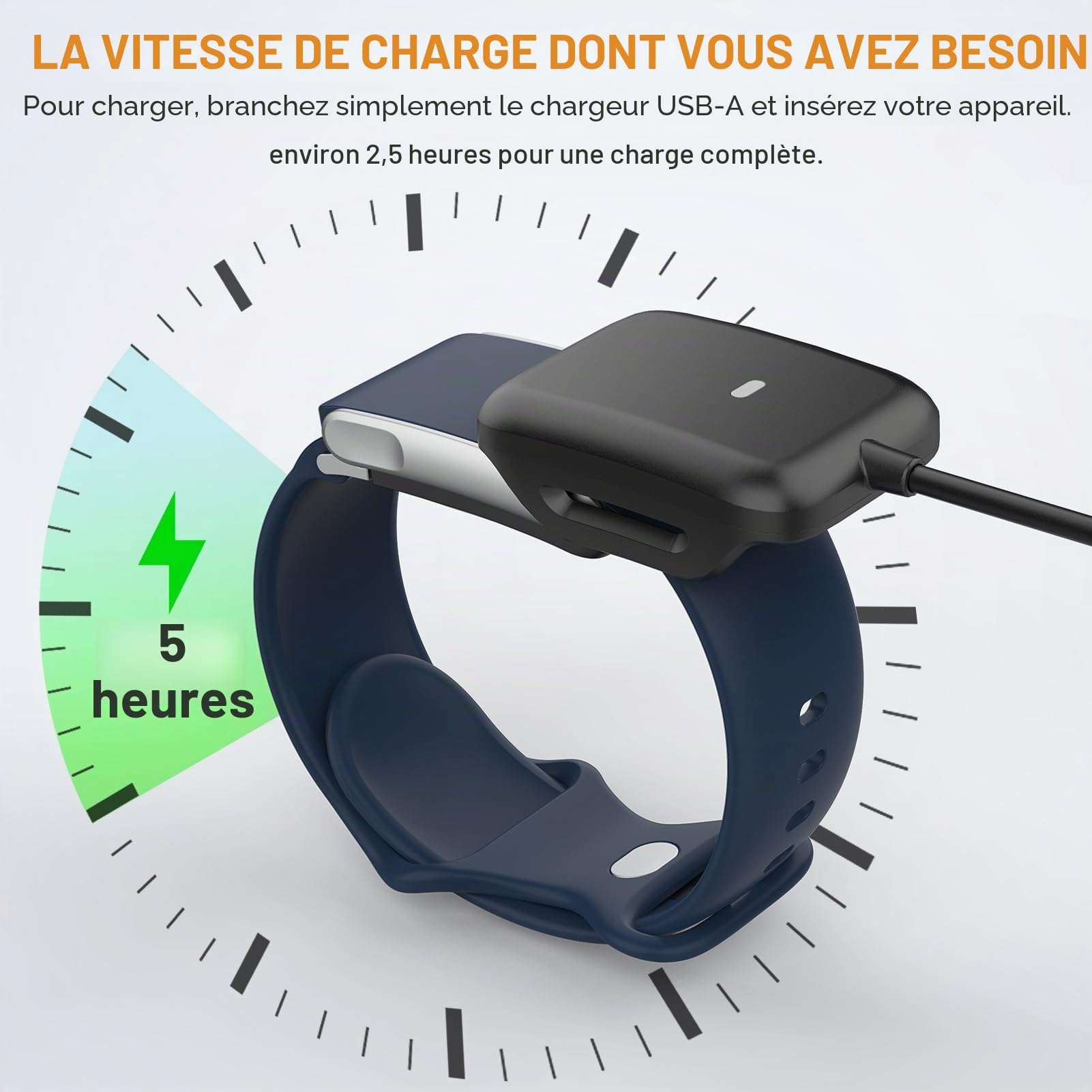 Chargeur pour montre connectée Whoop 5.0/MG Noir