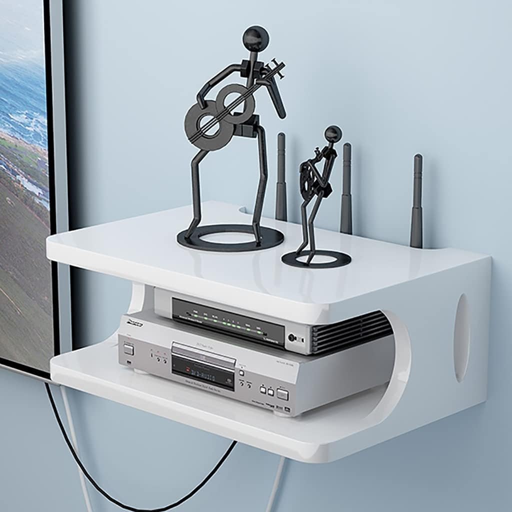 Total Crafts Wooden Floating Set top Box Stand Wall Shelves Wall Mount Wall Shelf for Living Room WiFi Router Holder Stylish Hanging Rack Organizer - White (B0CVFKXMFJ) Amazon Price History, Amazon Price Tracker