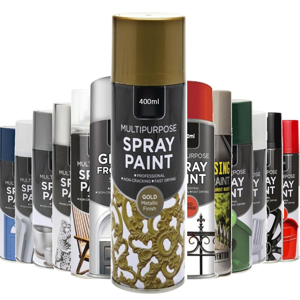 Classic Signature Metallic Gold - 1 X Multipurpose Gold Spray Paint 400Ml Quick Drying, Decorative Effect Aerosol Can For Wood Metal With Perfect Finish