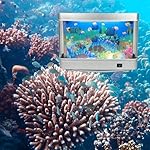 Fake Fish Tank Mini Aquarium,Artificial Tropical Fish Decorative,Fake Aquarium Decorative Lamp,Aquarium Lights Motion Lamp Night Light with Moving Fish,Gift for Kids(US Plug) - Image 4