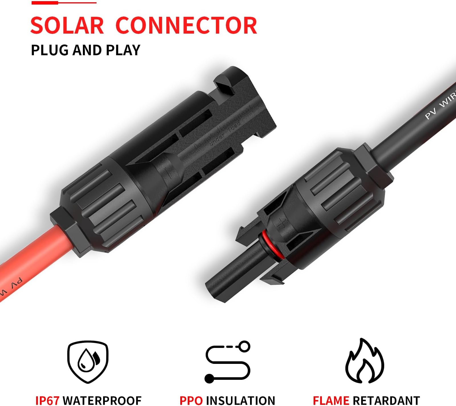 Kohree Solar Crimping Tool for MC4 / MC3 Cable Connector, with 6 Pairs Male Female Solar Connector + 2pcs Spanners Wrench + 1pcs Wire Crimper + 1pcs Tool Kit for 2.5/4/6mmÃ‚² Solar PV Wire